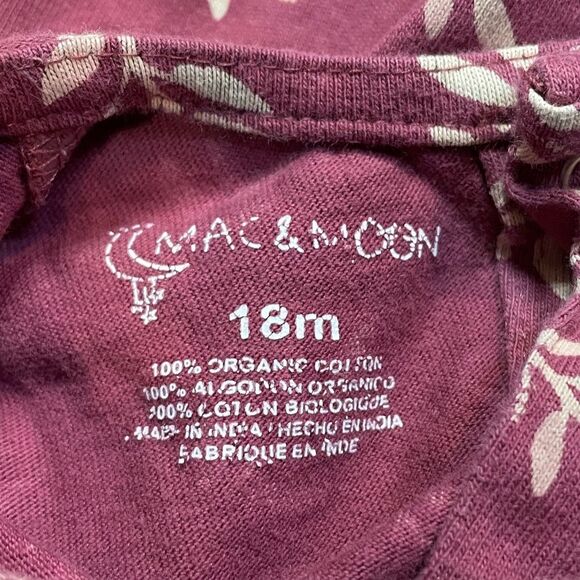 5 for $25🔥Mac & Moon Maroon Floral Jumpsuit 18 Months - Picture 3 of 4